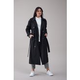 Heggo Rose Kadın Siyah Oversize Trençkot