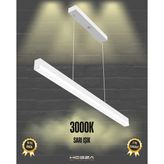 Hegza Lighting Magro 80cm (Beyaz Kasa, Sarı Işık) Ledli Sarkıt Lineer Modern LED Avize, Salon, Mutfak, Masa Üstü Avize