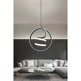 Helezon Modern Tekli Sarkıt LED Avize Antre - 2 - Siyah