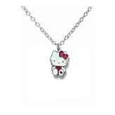 Hello Kitty Ayakta Kalp Figürlü Kolye – 60 Cm Zincirli Sevimli Karakter Takısı