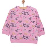 Hellobaby Basic Az Şardonlu Aslan Desenli Sweatshirt Kız Bebek - 1 Yaş - Pembe