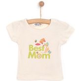 Hellobaby Basic Best Mom Baskılı Tshirt Kız Bebek - 9 Ay - Ekru