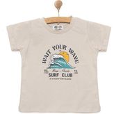 Hellobaby Basic Dalga Baskılı Tshirt Erkek Bebek - Gri - 6 Ay