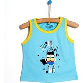 HelloBaby Basic Erkek Bebek Atlet Tshirt - Turkuaz - 6 Ay