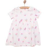 Hellobaby Basic Kız Çiçek Desenli Elbise Kız Bebek - Ekru - 2 Yaş