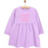 HelloBaby Basic Kız Örme Önü Fırfırlı Elbise Kız Bebek - 1 Yaş - Lila