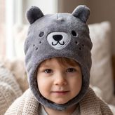 HelloBaby Erkek Bebek Bere Hayvan Baskılı - Koyu Gri