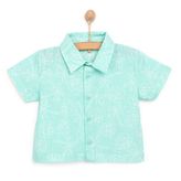 HelloBaby Erkek Bebek Gömlek Aqua Dream Modelli Yaka Kısa Kol Karışık Renkli - Mint