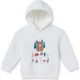 Hellobaby Erkek Bebek Kapüşonlu Sweatshirt Kamp Baskılı Kapüşonlu Long Sleeve - Beyaz - 12 - 18 Ay