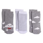 HelloBaby Kız 3lü Havlu Çorap Bebek - Gri