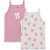 Hellobaby Kız Bebek 2li Atlet Çiçek Baskılı Bisiklet Yaka Atlet - 4 - 5 Yaş - Ekru