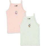 Hellobaby Kız Bebek 2li Atlet Çiçek Baskılı Bisiklet Yaka Sleeveless - 18 - 24 Ay - Pembe