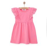 HelloBaby Kız Bebek Basic Elbise Bisiklet Yaka Atlet Kol Pembe -