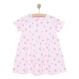 HelloBaby Kız Bebek Basic Elbise Bisiklet Yaka Kısa Kol Pembe 1 Yaş -