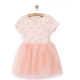 HelloBaby Kız Bebek Basic Elbise Bisiklet Yaka Kısa Kol Somon 1 Yaş -