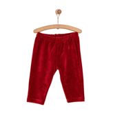 HelloBaby Kız Bebek Basic Eşofman Alt Kadife Reçme Paça Bordo -