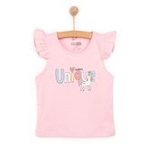HelloBaby Kız Bebek Basic Tişört Bisiklet Yaka Atlet Kol Pembe -