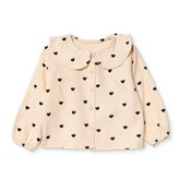 HelloBaby Kız Bebek Gömlek Kalp Baskılı Düğmeli Bebe Yaka Long Sleeve - Ekru