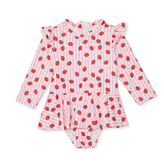HelloBaby Kız Bebek Mayo Çilek Baskılı - Pembe