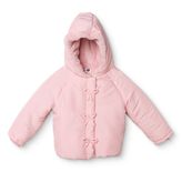 HelloBaby Kız Bebek Mont Fiyonk Baskılı Fermuarlı Kapüşonlu Uzun Kol - Pembe