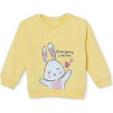 Hellobaby Kız Bebek Sweatshirt Tavşan Baskılı Bisiklet Yaka Long Sleeve - Sarı - 9 - 12 Ay