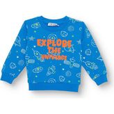 Hellobaby Uzay Baskılı Sweatshirt Erkek Bebek - Mavi - 6 Ay
