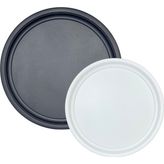 Hem Life 2 Li (45, 37 Cm) Kulpsuz Metal Tepsi Çay Tepsisi Sunum Tepsi Seti - Siyah - Beyaz