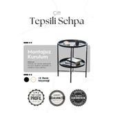 hemetalaksesuar Katlanır Çift Tepsili Sehpa