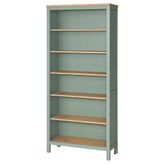 HEMNES kitaplık, gri-yeşil-açık kahverengi gri-yeşil-açık kahverengi 90x197 cm