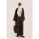 HEQA Kontrast Dikişli Abaya Fındık