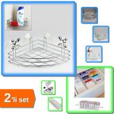 Hereveoyuncak Banyo Organizeri Vantuzlu Köşe + Akordiyon Çekmece Düzenleyici 11 Gözlü Organizer - 2li Set E3V2X2