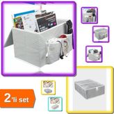 Hereveoyuncak Pratik Bölmeli Başucu Düzenleyici + 8 Gözlü Akordiyon Çekmece Düzenleyici Organizer - 2li Set F5Y9F9