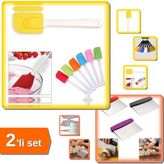 Hereveoyuncak Renkli Silikon Spatula + Metal Hamur Kesici Spatula - 2li Set YQZ456