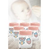 Herevin Altılı Desenli Bebek Mama Kavanozu 200 ml Sağlıklı Cam Kapaklı Pratik Kullanım