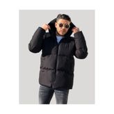 HERZA Erkek Siyah Şişme Mont Oversize Relax Fit
