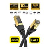 Hi-Link Cat 7 Ethernet Kablosu 25 Metre 10 Gigabit/s 600 Mhz Premium RJ45 Metal Zırhlı Konnektör