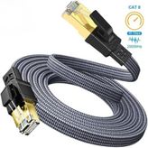 Hi-Link Hi Link Flat Örgülü Cat8 10 Metre Ethernet Kablo Yüksek Hızlı 40Gbps 2000MHZ Ethernet Kablosu FK0810