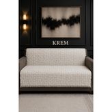 Higliving \ Labirent /desen / Modern / Dokuma / Koltuk Örtüsü / Iki Yönlü Saçaklı / Çekyat / Kanepe / Örtüsü 170X210 - 170 x 210 cm - Krem