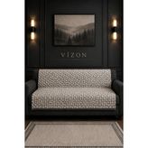 Higliving \ Labirent /desen / Modern / Dokuma / Koltuk Örtüsü / Iki Yönlü Saçaklı / Çekyat / Kanepe / Örtüsü 170X210 - 170 x 210 cm - Vizon