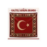 HiperAD Reklam Anadolu Kilim Desenli Türk Bayrağı Etnik Motifli Ay Yıldız Avrupa Branda Baskı 4 Köşe Metal Kuşgözlü Duvar Süsü Ofis Salon İş Yeri Dekoru