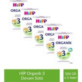 Hipp 3 Organik Devam Sütü 500 gr x 5 Adet - Hediyesiz