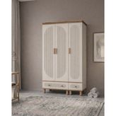 Hiro 3 Kapılı Mdf Gardırop - Beyaz - Ahşap