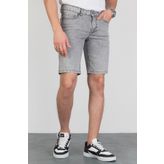 HLT JEANS Erkek Gri Kar Yıkama Rahat Kesim Likralı Jean Kot Şort HLTHE001961