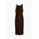 H&M Boncuklu Degaje Yaka Elbise