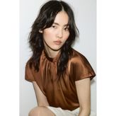 H&M Dik Yakalı Saten Bluz