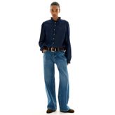 H&M Fırfırlı Kot Bluz