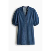 H&M Kabarık Kollu Kot Elbise