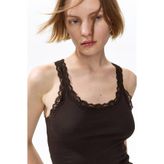H&M Viskoz Karışımlı ve Dantel Şeritli Kolsuz Üst