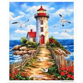 Hobby Mood Deniz Feneri 5d Diamond Painting - Elmas Mozaik Tablo Boyama Hobi Seti Kiti - 40X50 cm