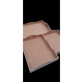 Hobi 90035 Dekoratif Tepsi Seti Üçlü Model Ham Ahşap Mdf El Yapımı